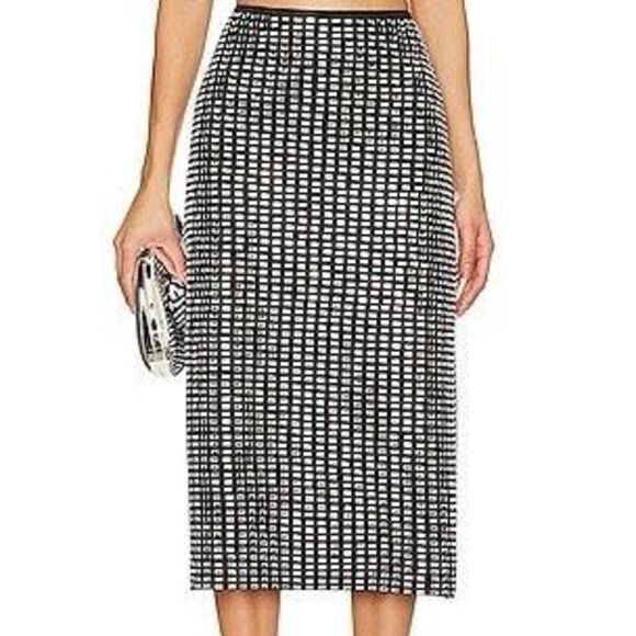 NWT WeWoreWhat Black Geo Crystal Midi Skirt.  Size S - Picture 2 of 6